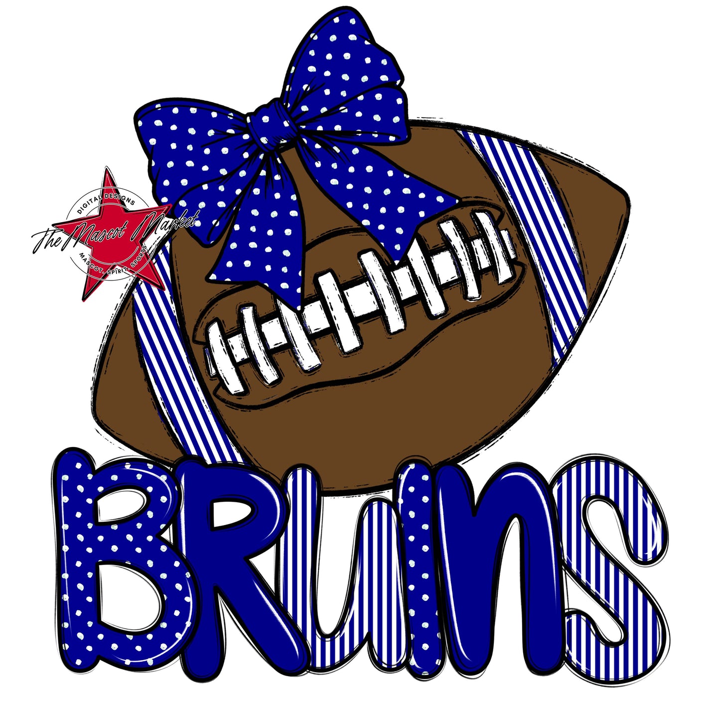 Bruins Football Spirit Design-Blue