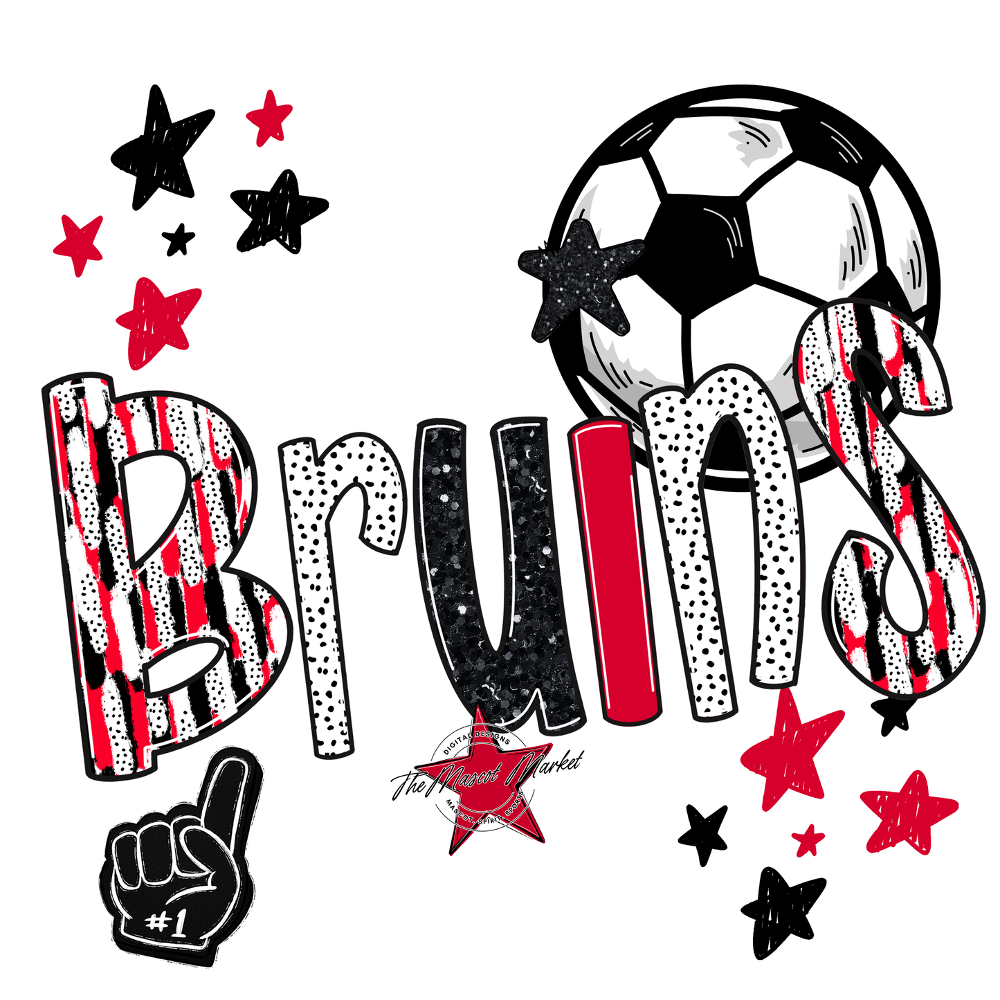Bruins Soccer Scrape-Red