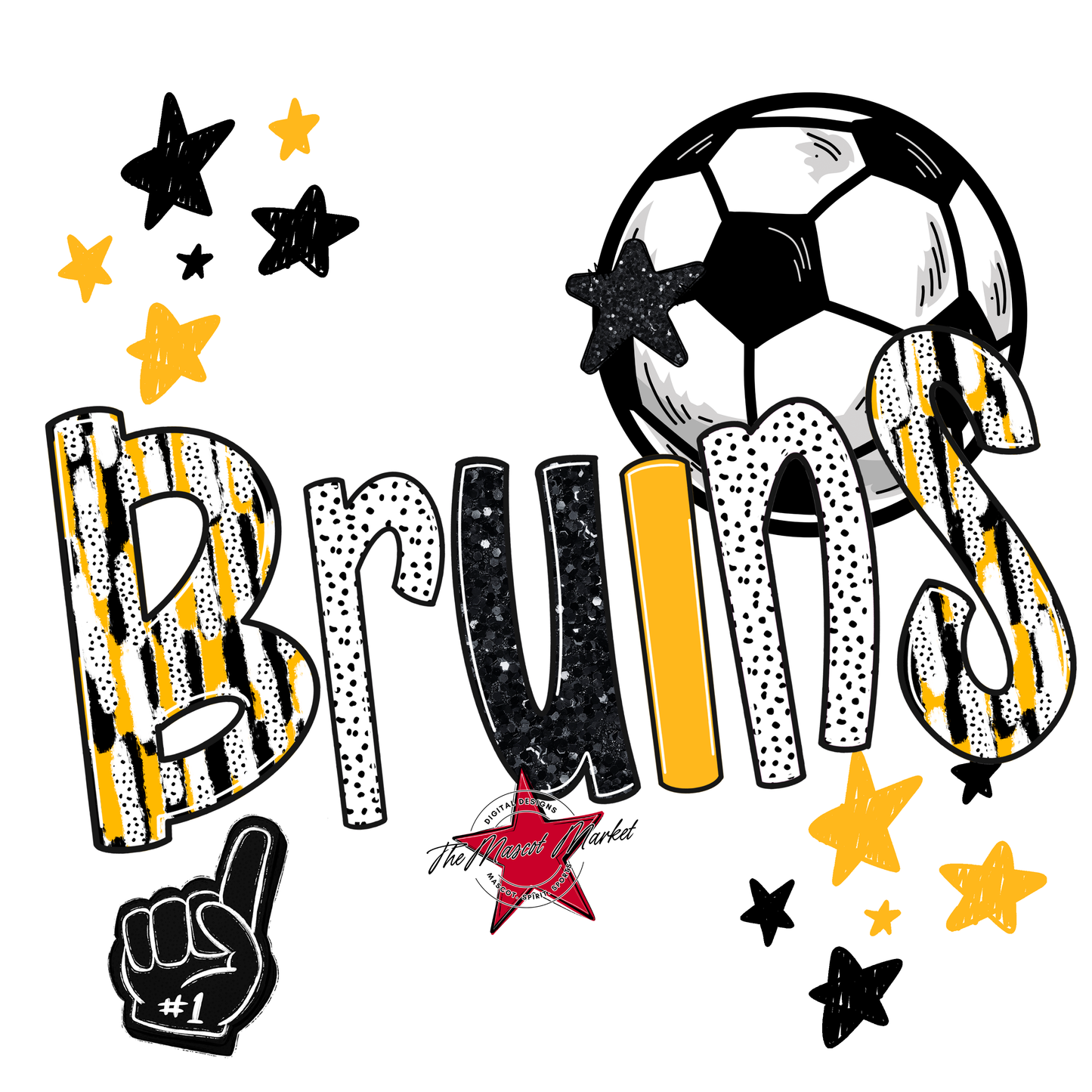 Bruins Soccer Scrape-Yellow