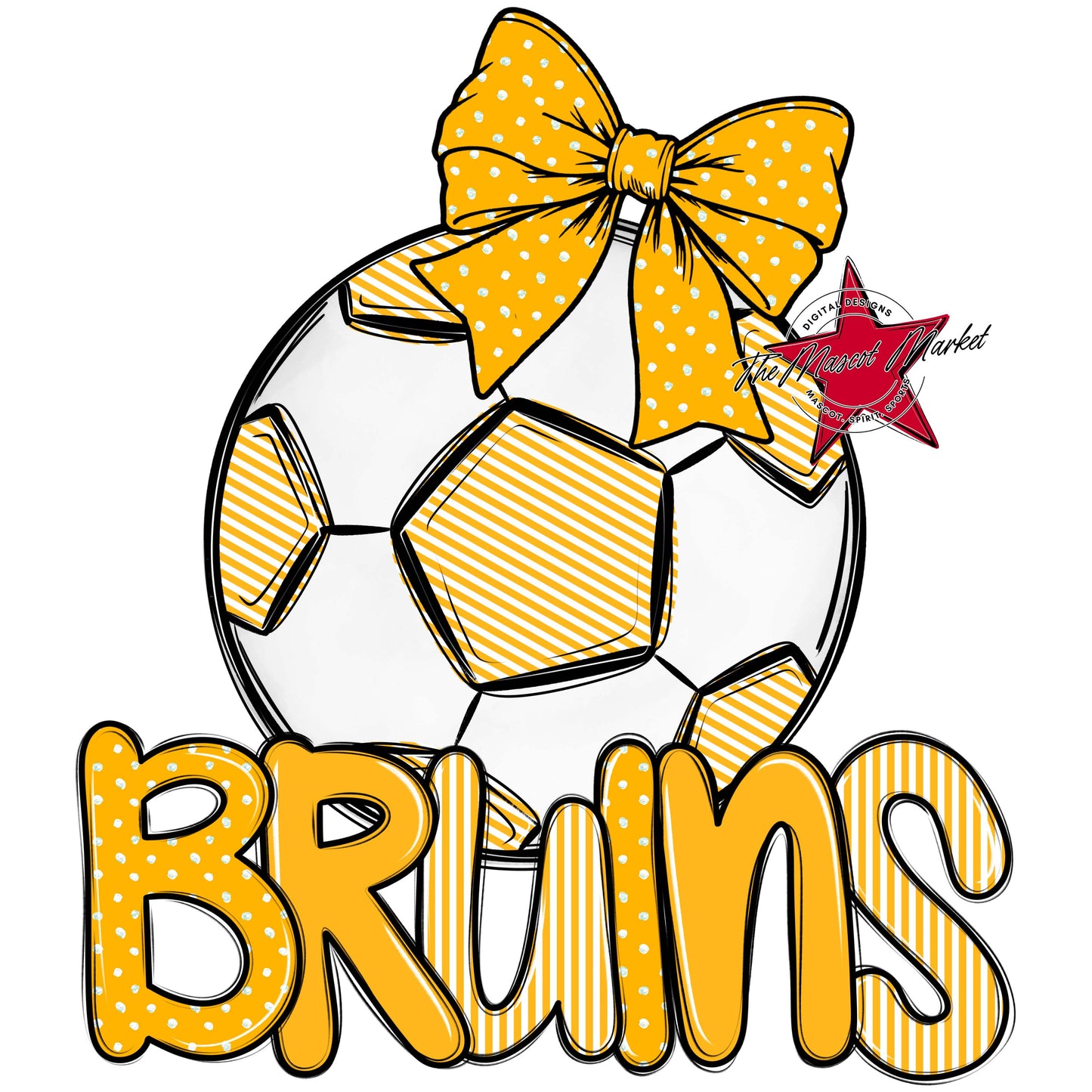 Bruins Soccer Spirit Design-Yellow