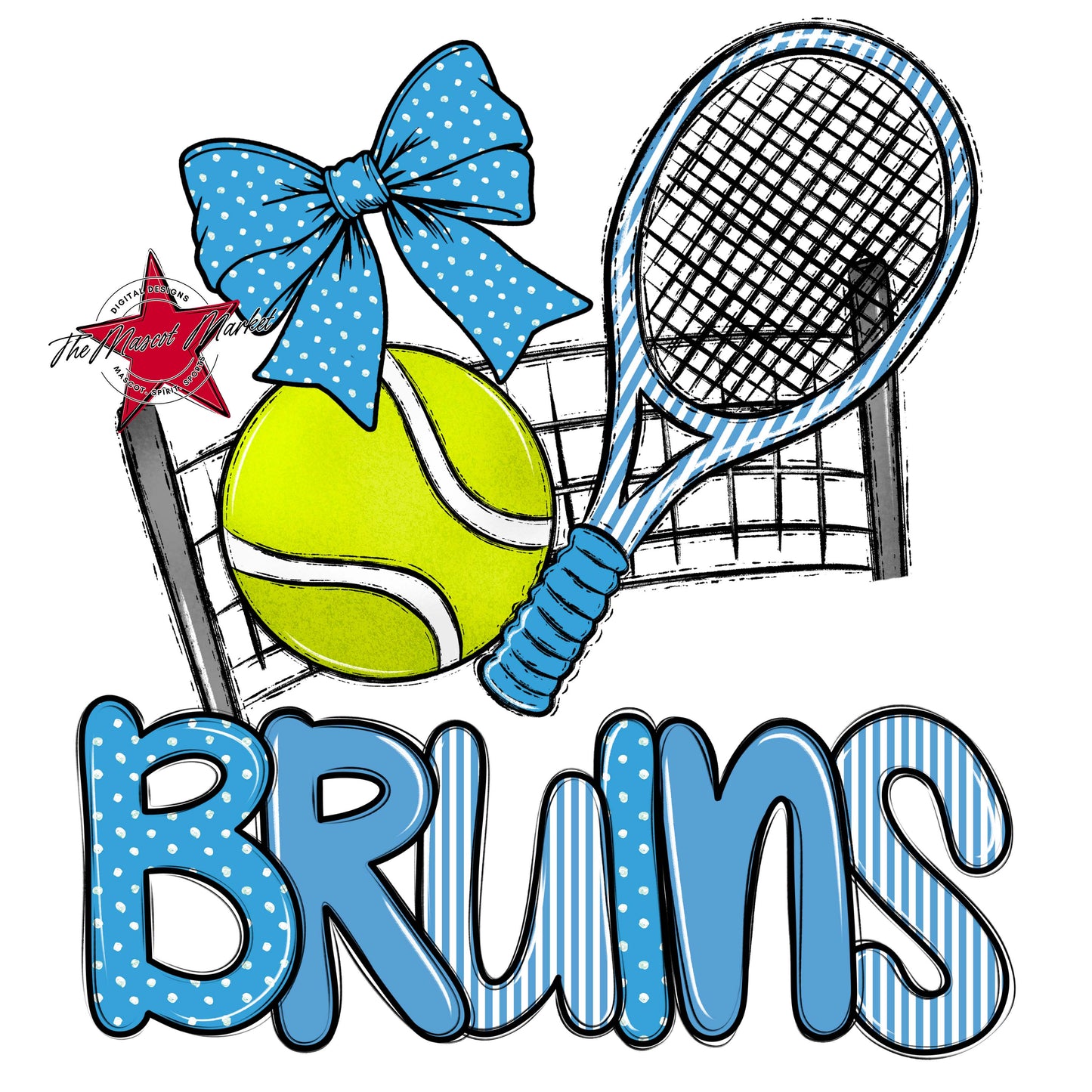 Bruins Tennis Spirit Design-Carolina Blue