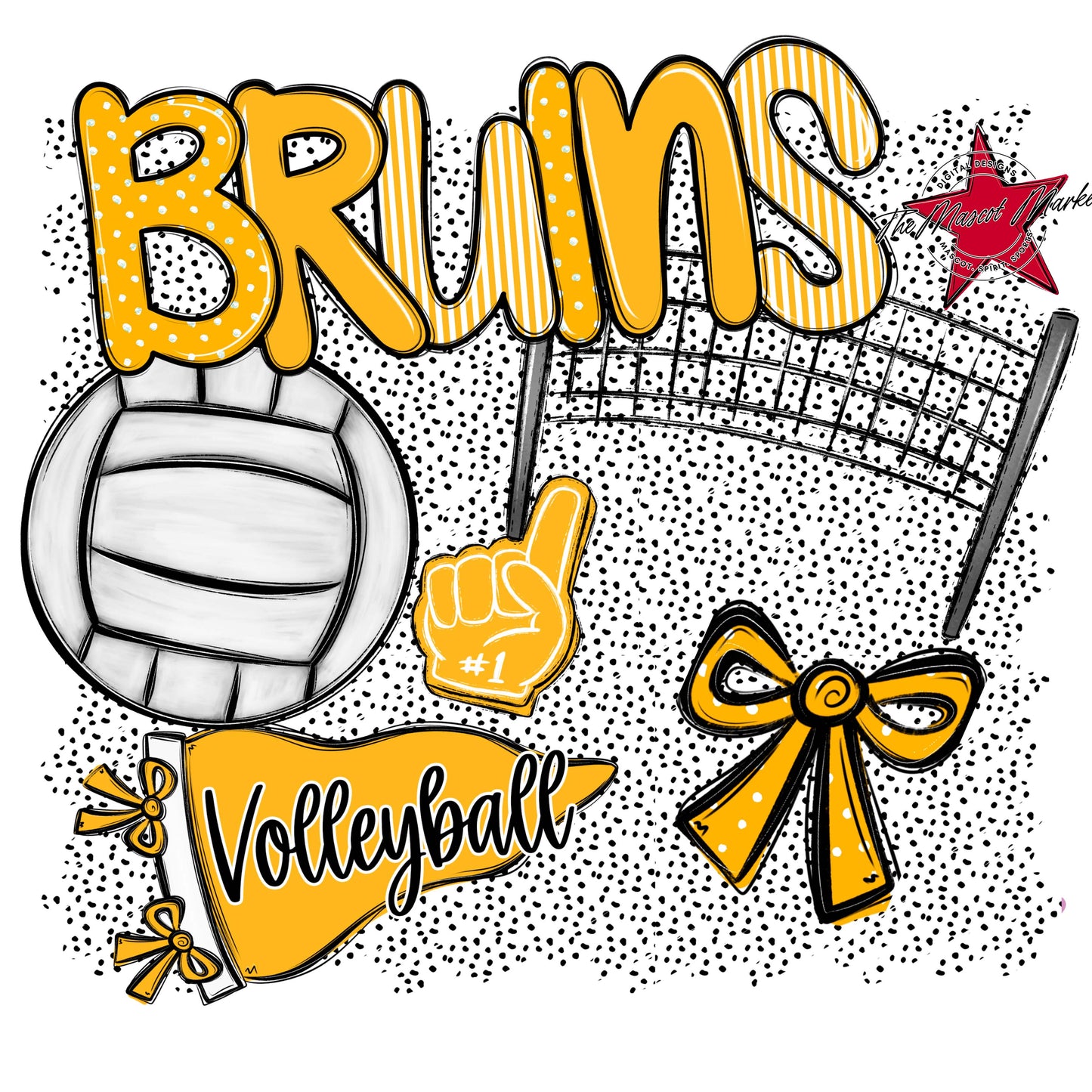 Bruins Volleyball Spirit-Yellow