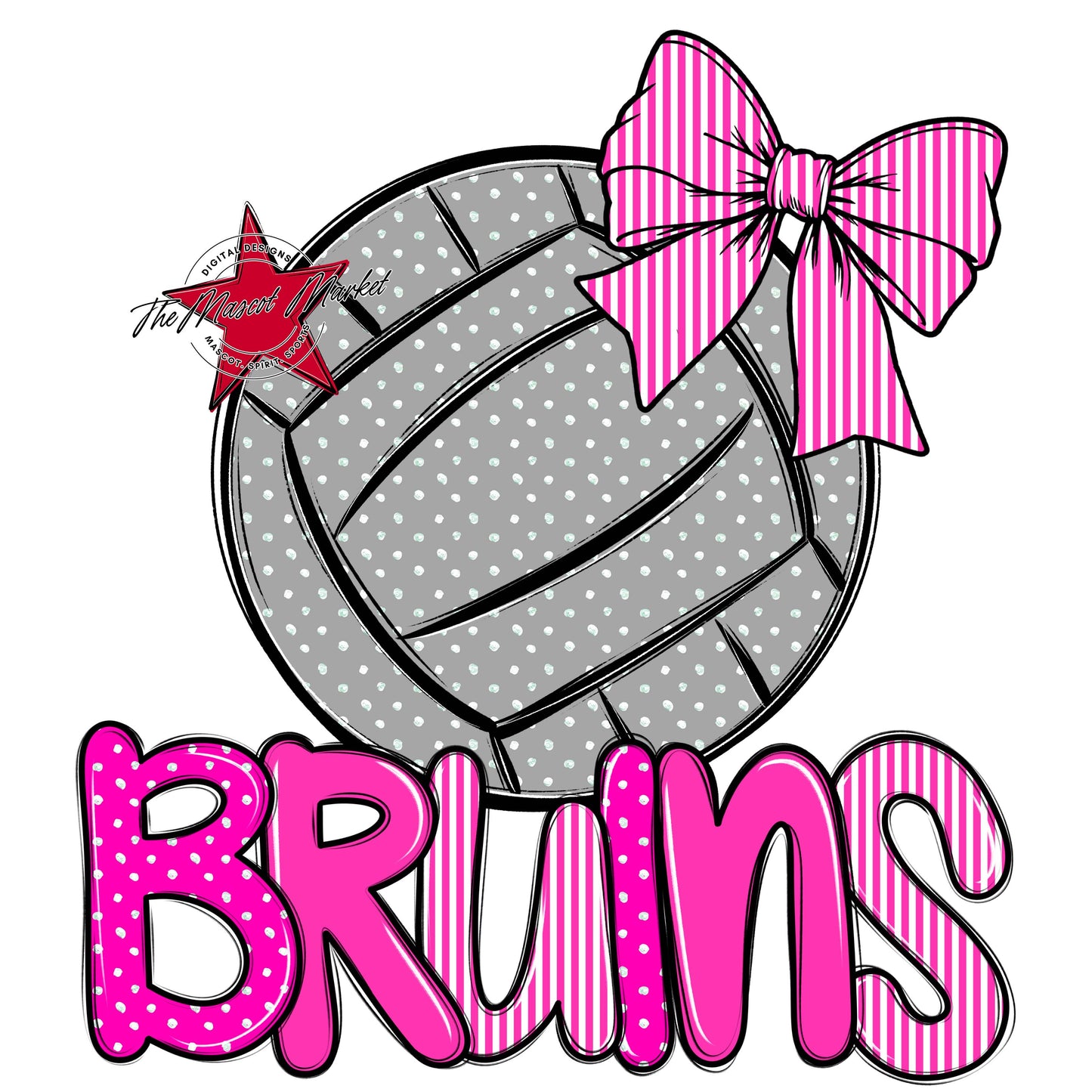 Bruins Volleyball Spirit Design-Pink