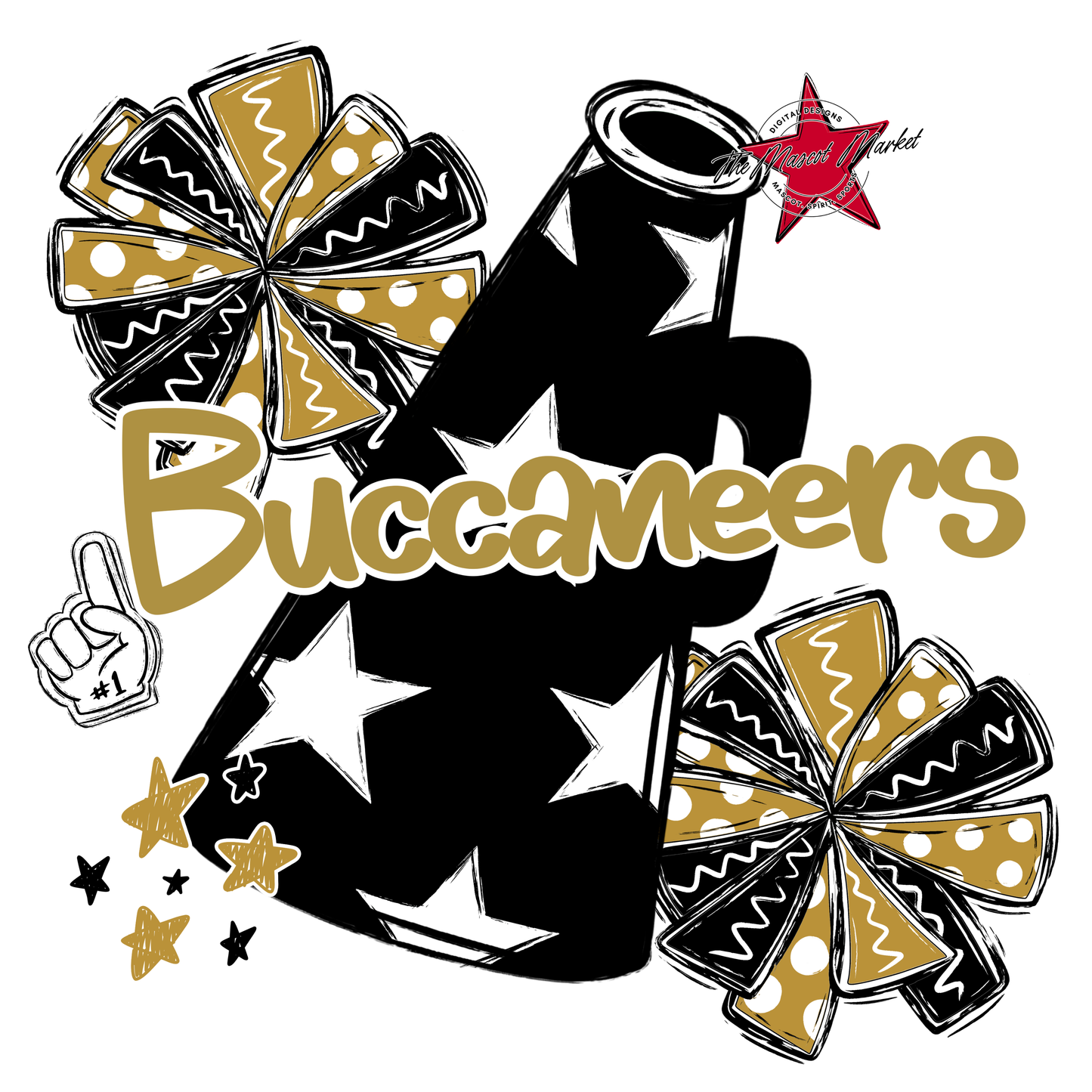 Buccaneers Alpha Megaphone Design-Gold