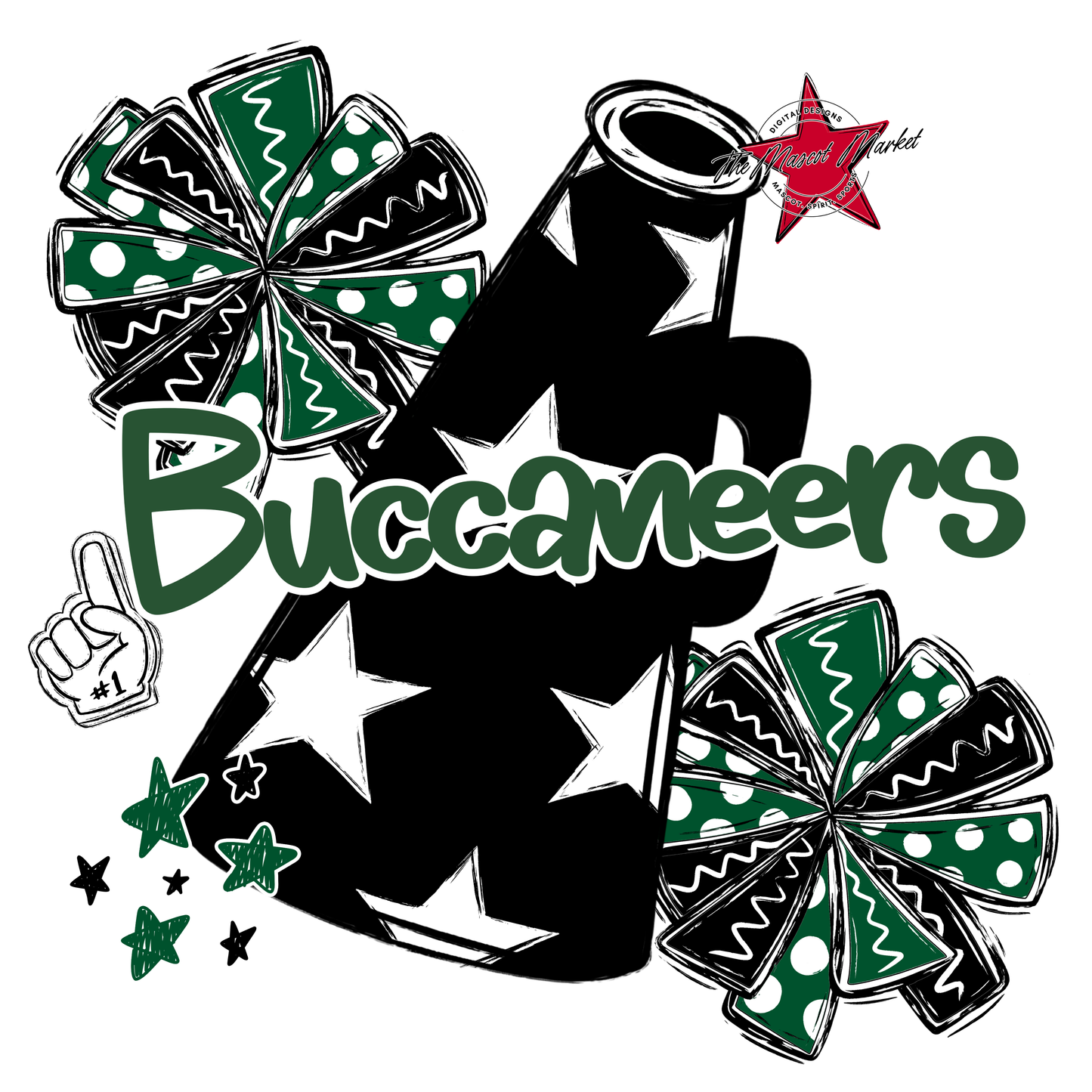 Buccaneers Alpha Megaphone Design-Green