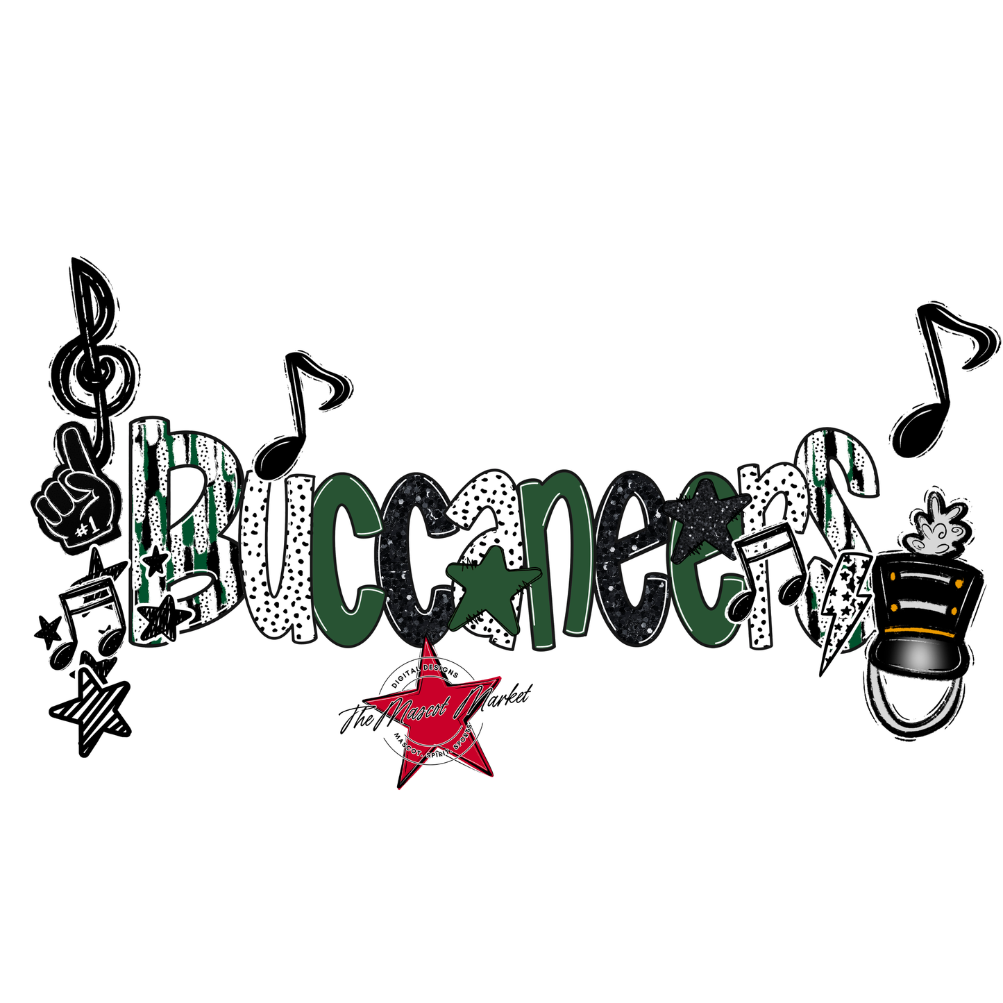 Buccaneers Band Scrape-Green