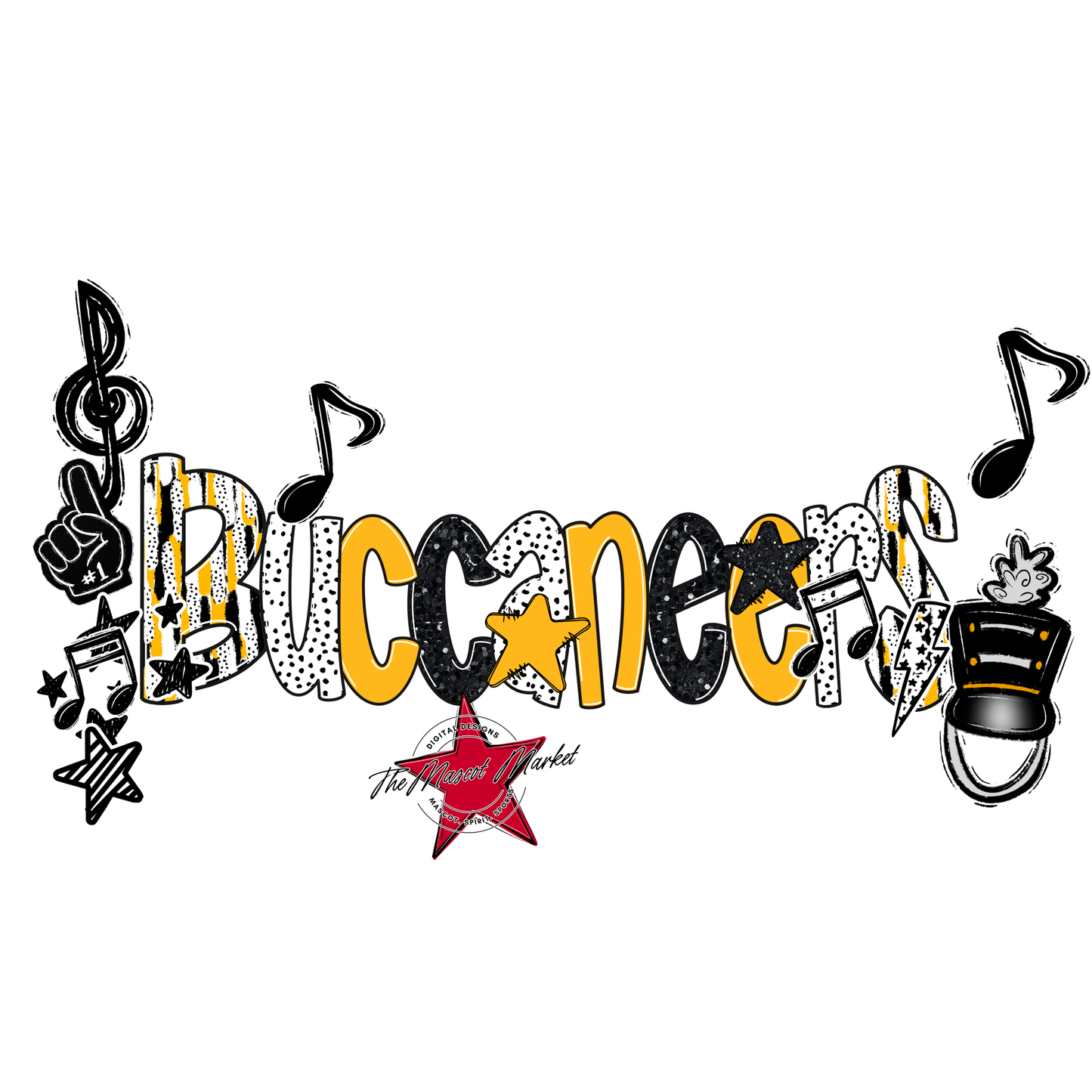 Buccaneers Band Scrape-Yellow