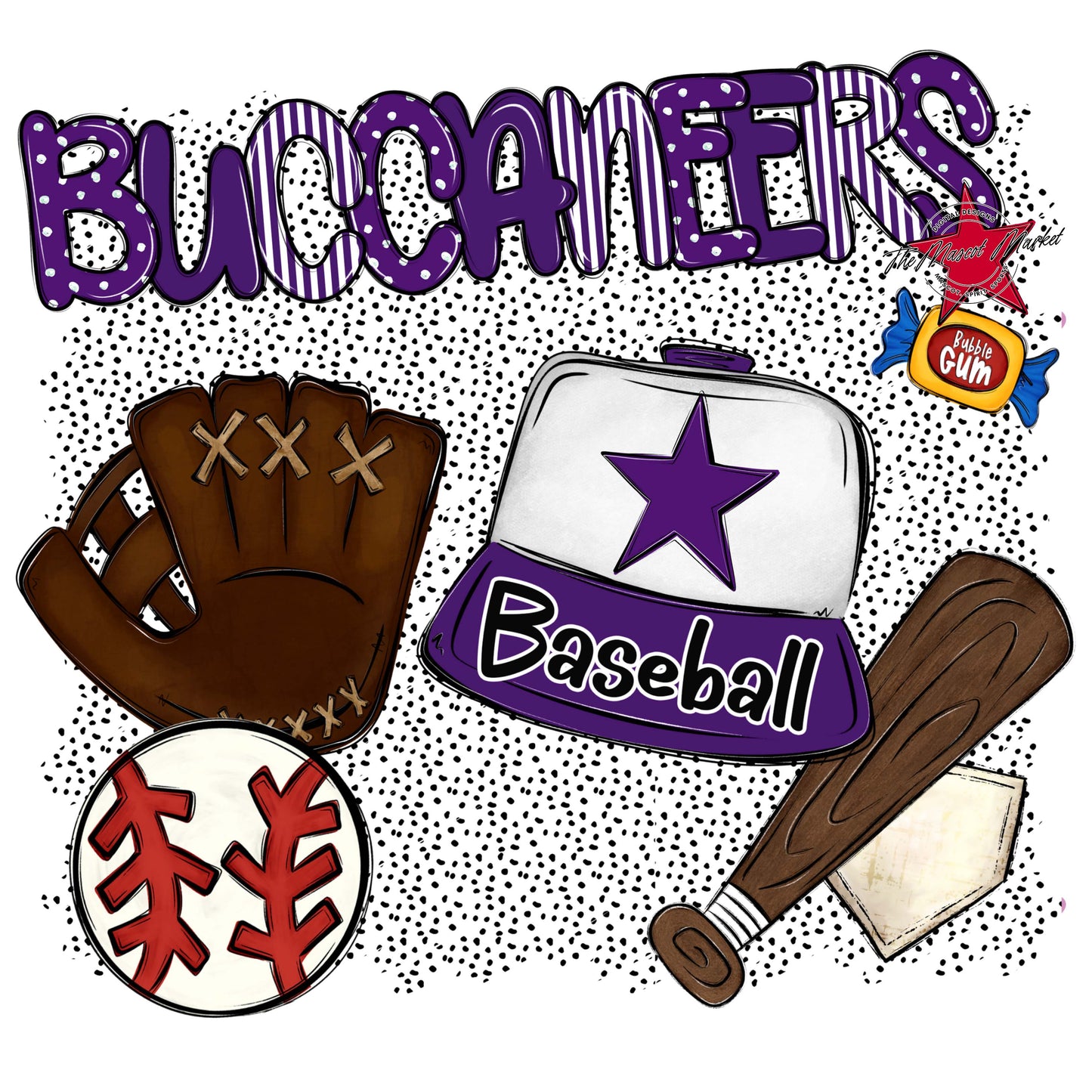 Buccaneers Baseball Spirit-Purple