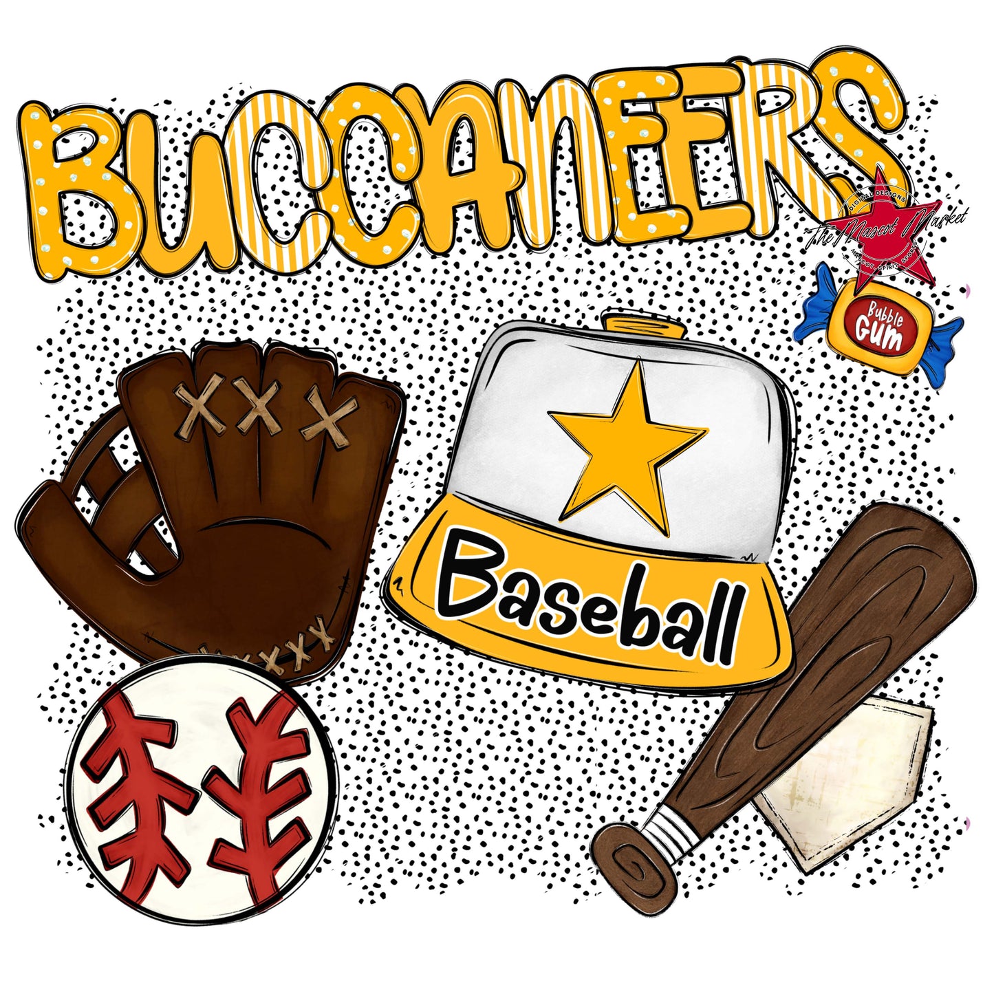 Buccaneers Baseball Spirit-Yellow