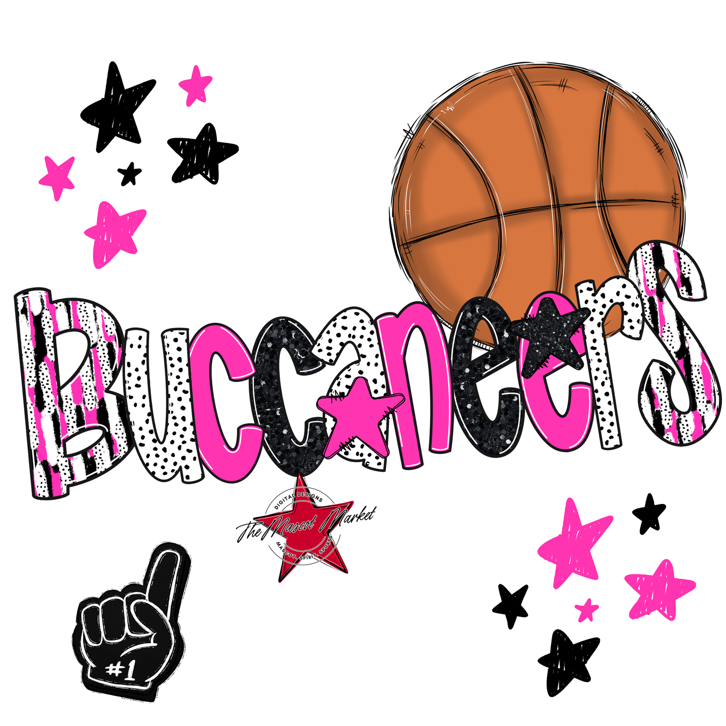 Buccaneers Basketball Scrape-Pink