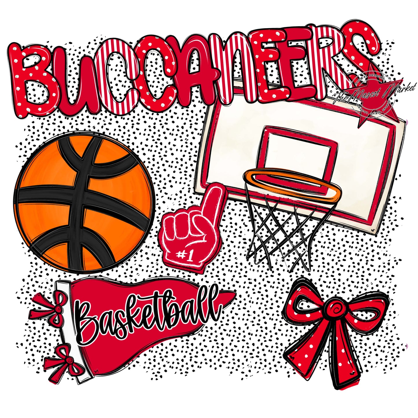 Buccaneers Basketball Spirit-Red