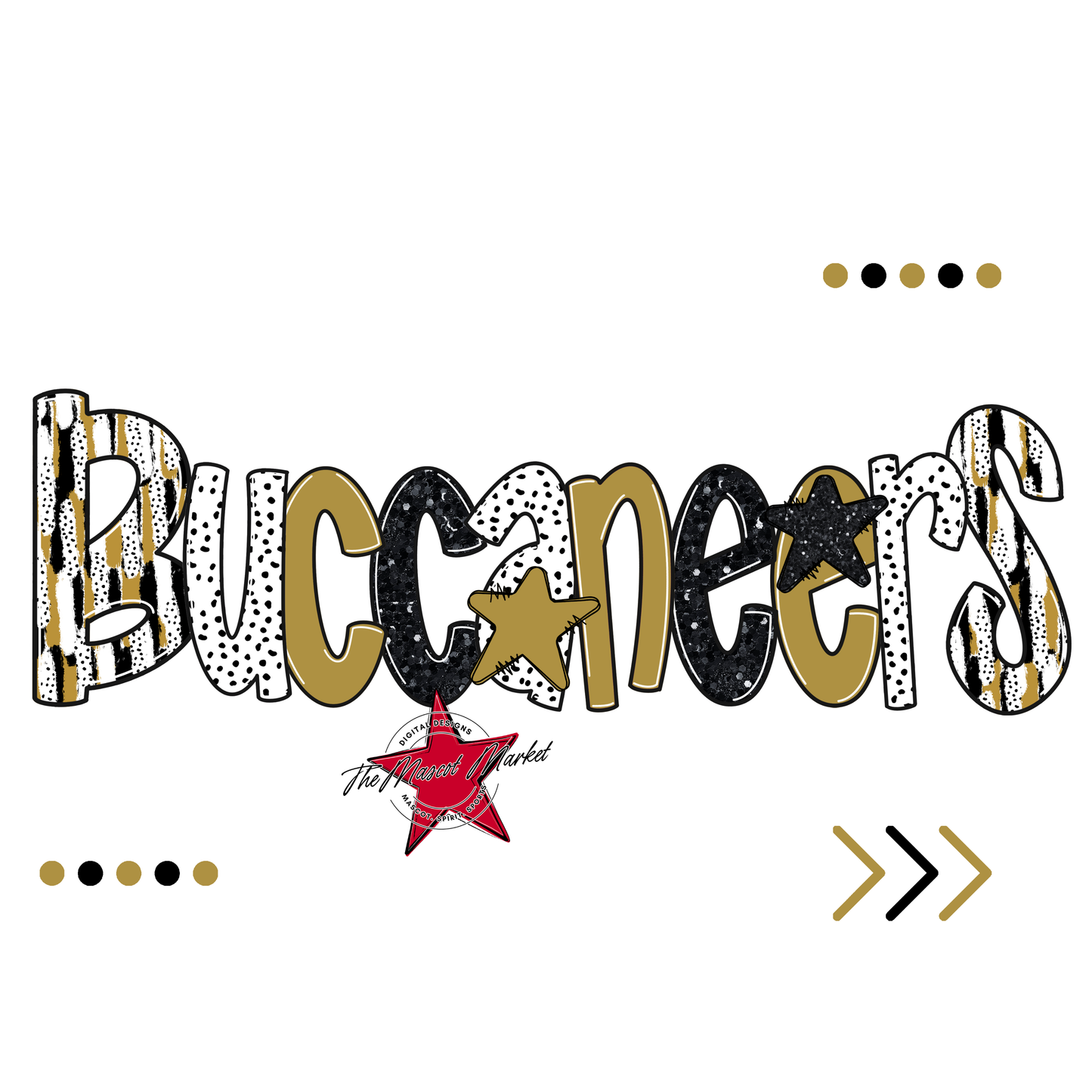 Buccaneers Brushstroke Alpha w Arrows-Gold