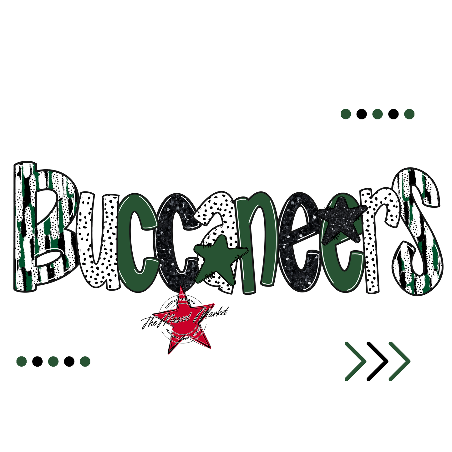 Buccaneers Brushstroke Alpha w Arrows-Green