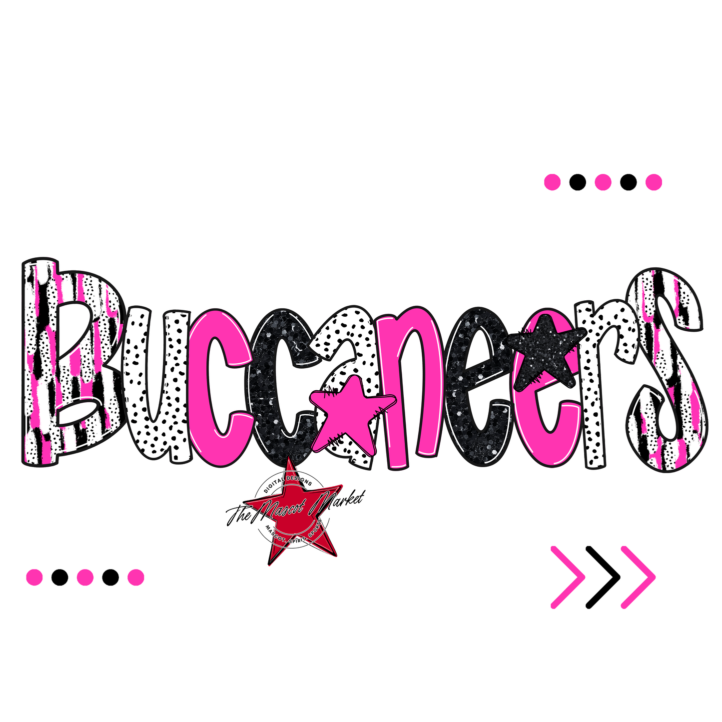 Buccaneers Brushstroke Alpha w Arrows-Pink