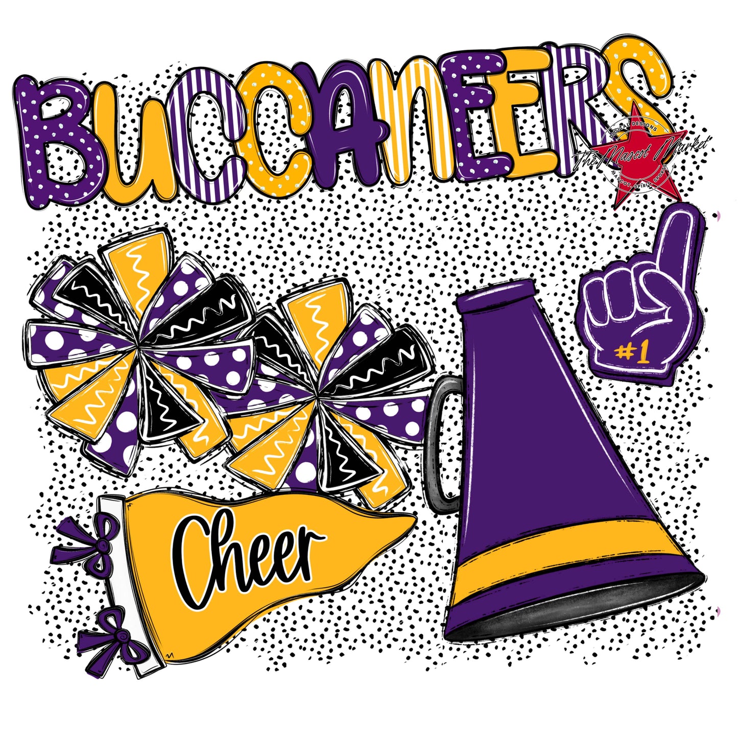 Buccaneers Cheer Spirit-Purple & Yellow