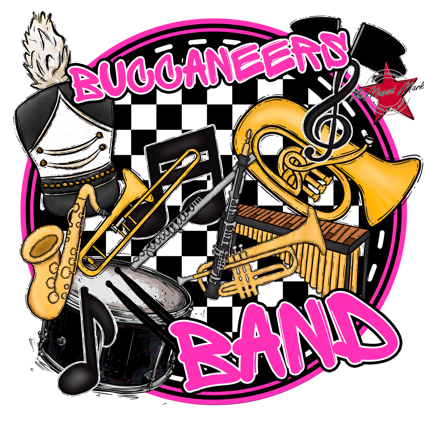 Buccaneers Circle Band Design-Pink