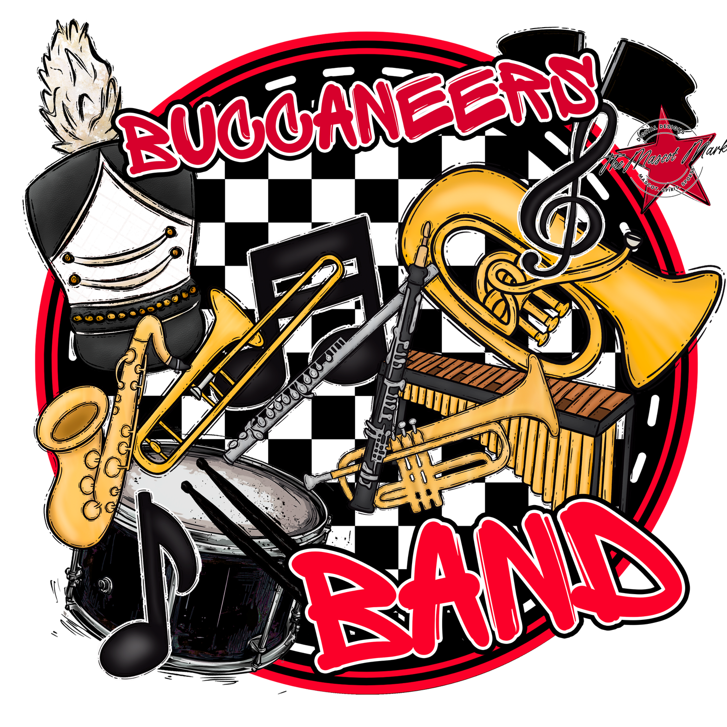 Buccaneers Circle Band Design-Red