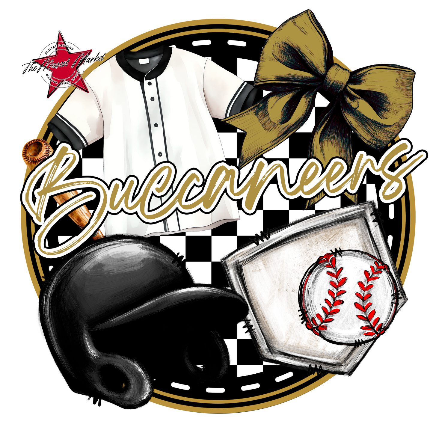 Buccaneers Circle Baseball Design-Gold
