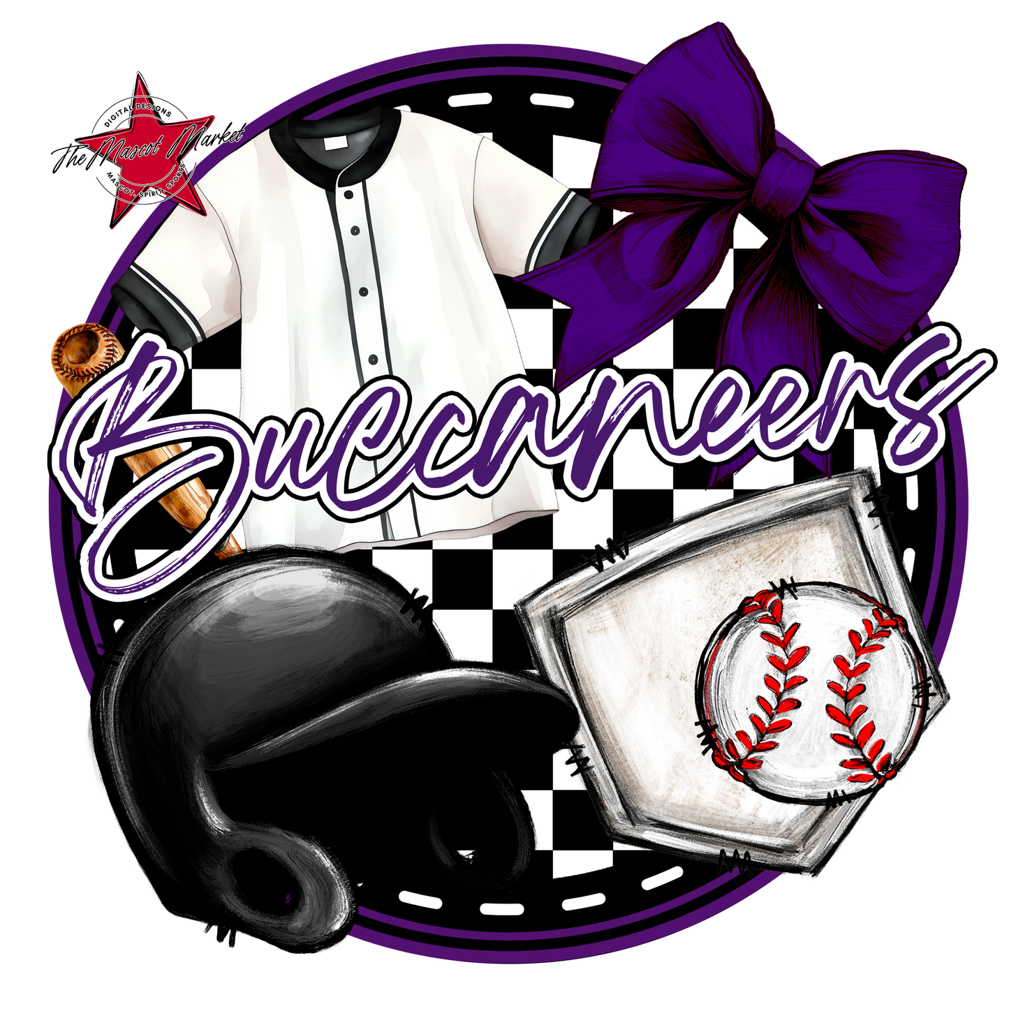 Buccaneers Circle Baseball Design-Purple