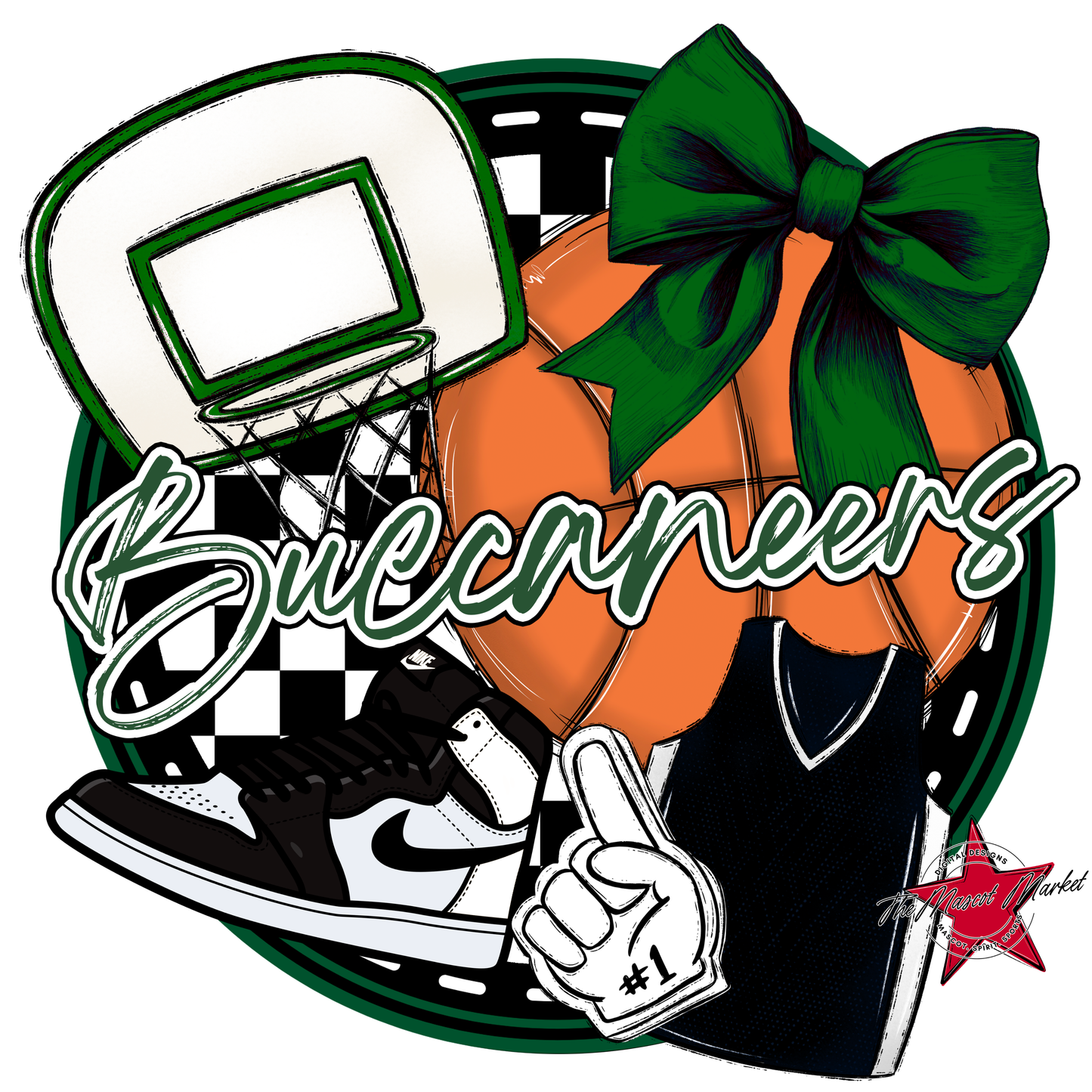 Buccaneers Circle Basketball Design-Green