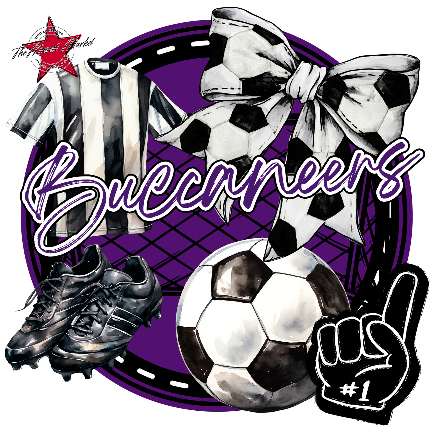Buccaneers Circle Soccer Design-Purple