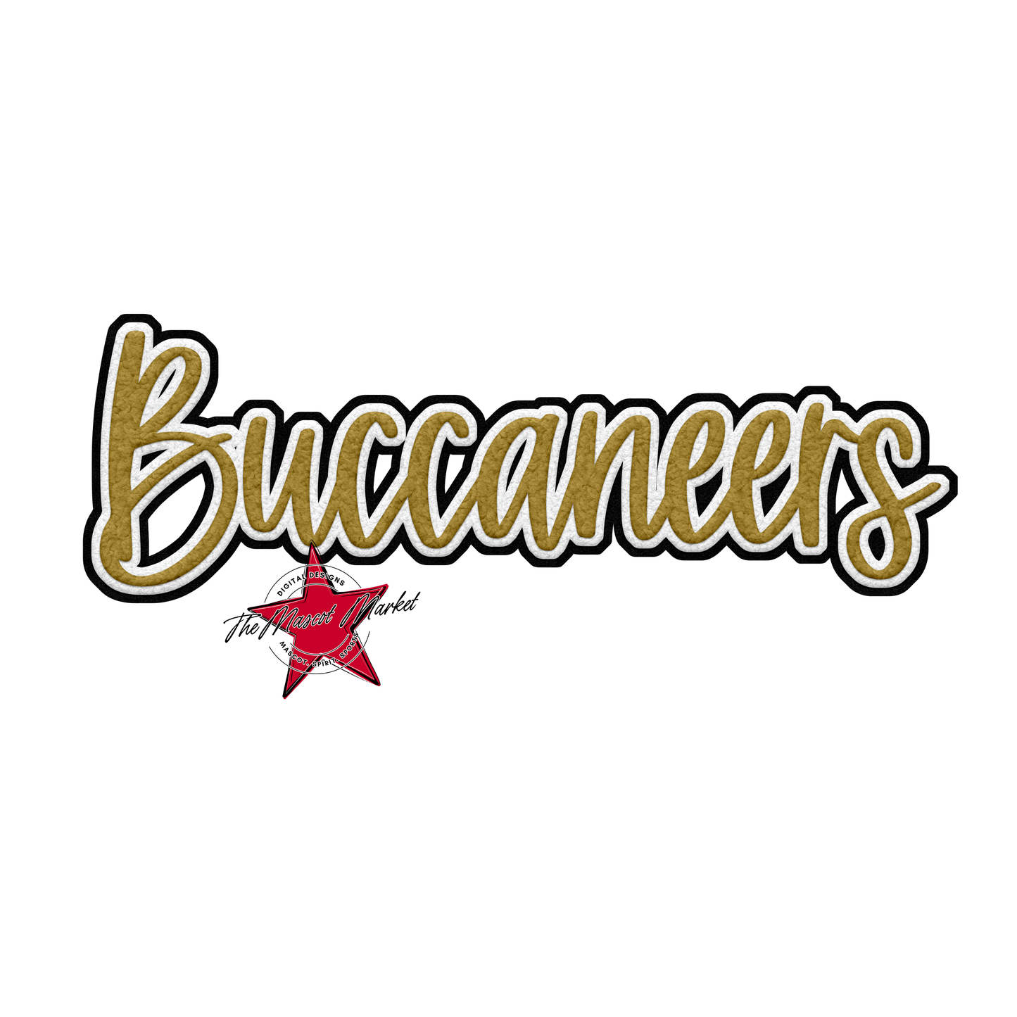 Buccaneers Faux Chenille Patch-Gold