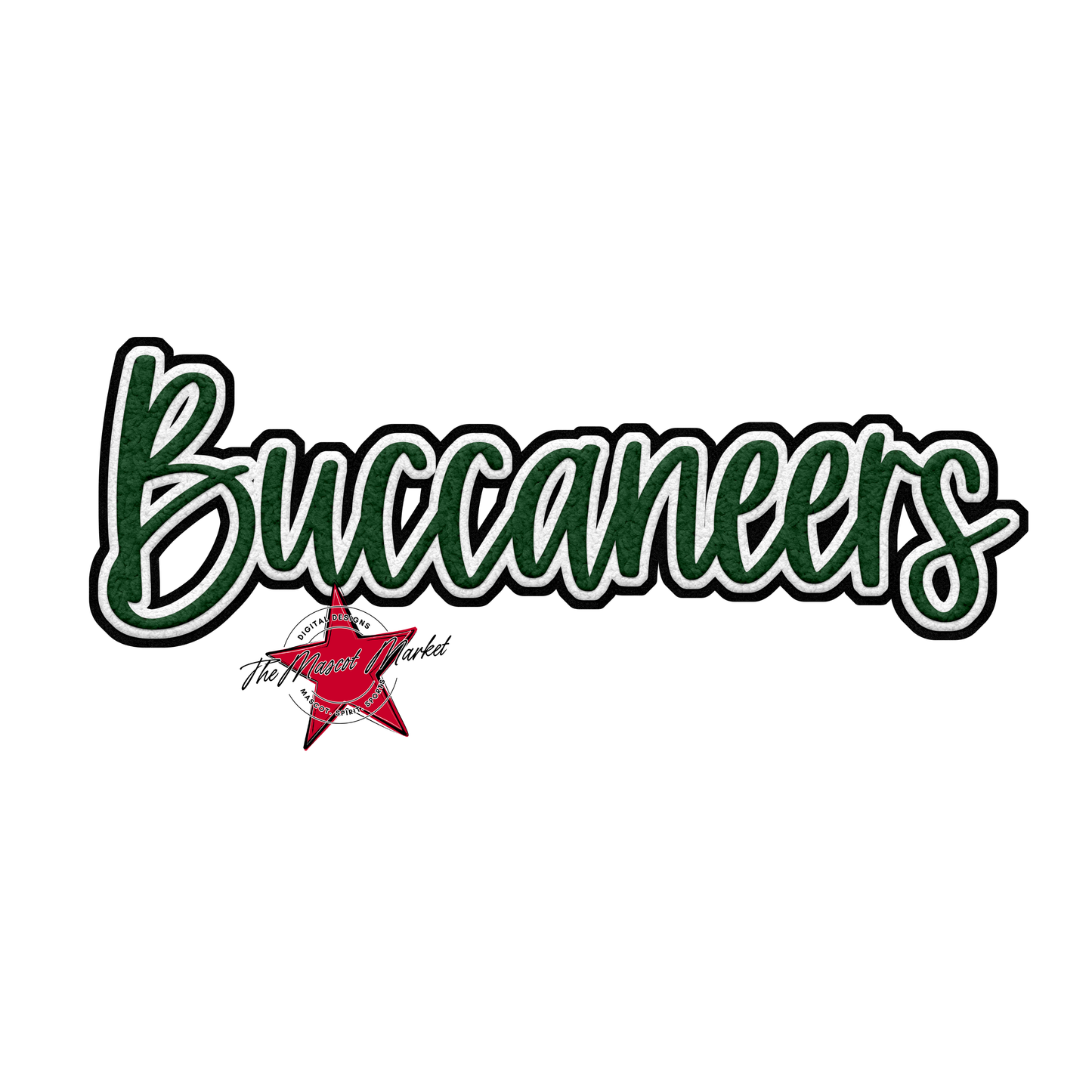 Buccaneers Faux Chenille Patch-Green