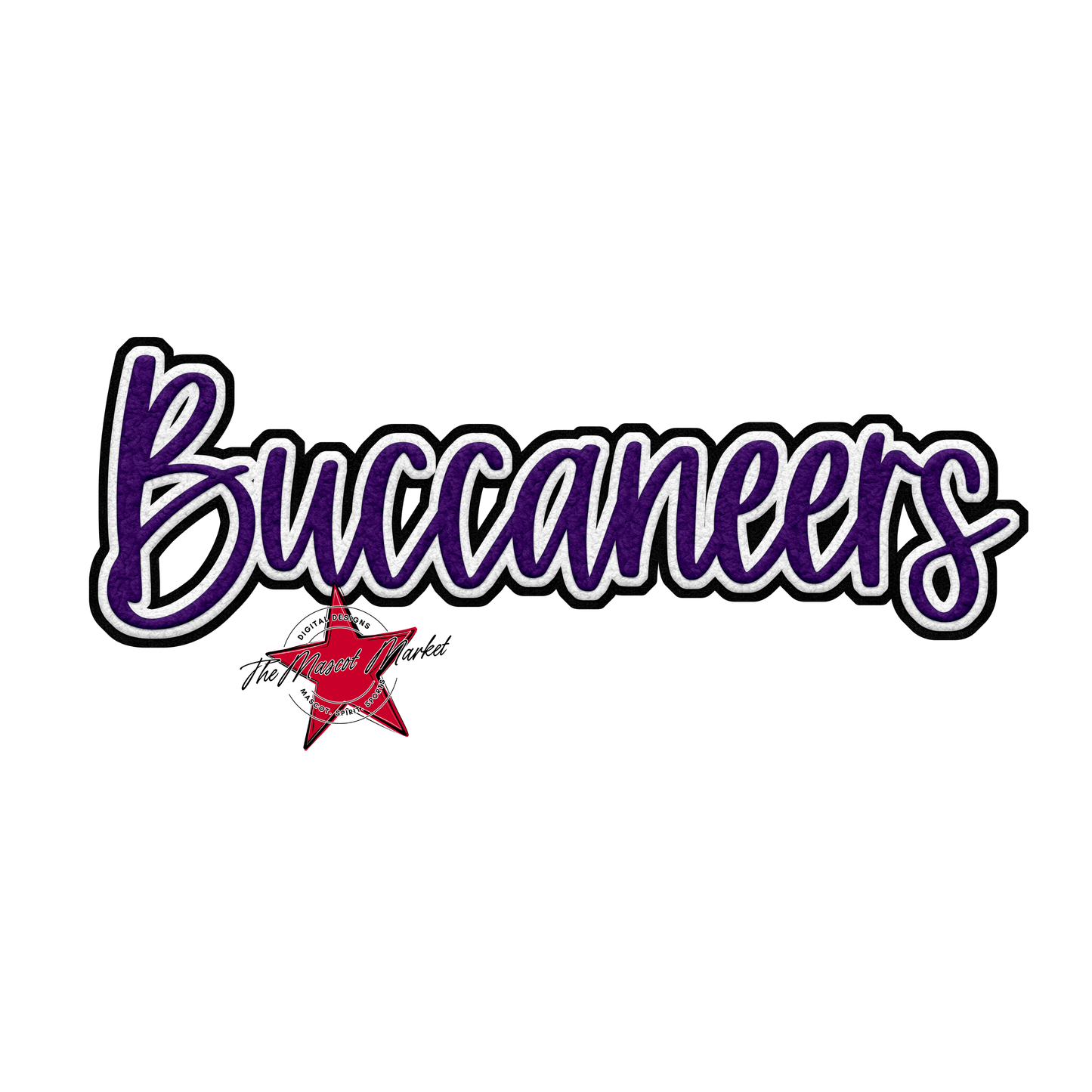 Buccaneers Faux Chenille Patch-Purple
