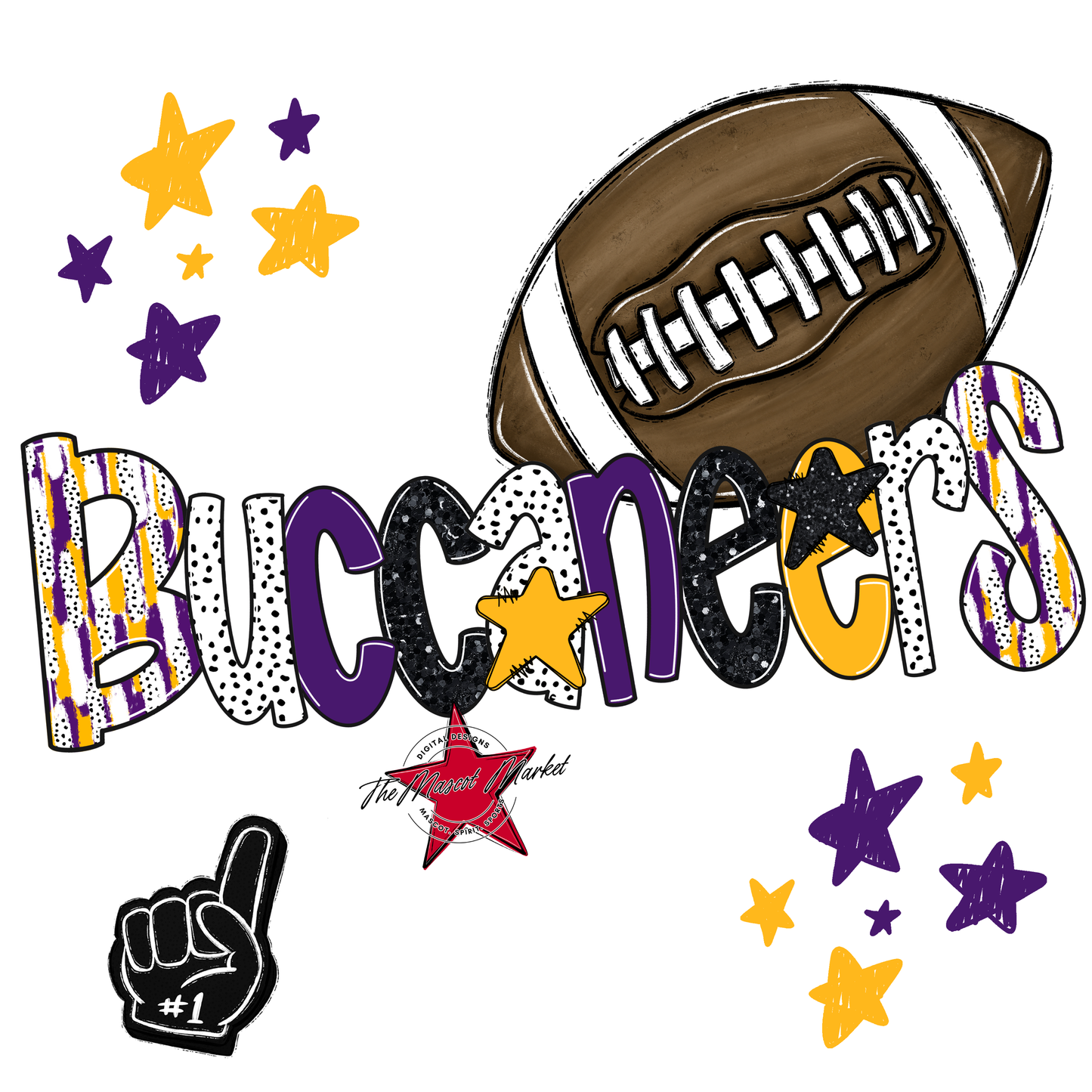 Buccaneers Football Scrape-Purple-Yellow