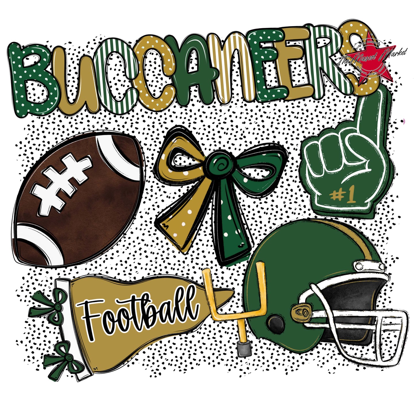 Buccaneers Football Spirit-Green & Gold