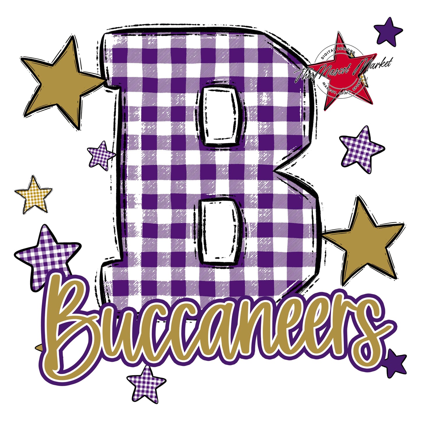 Buccaneers Plaid Star Design-Purple & Gold