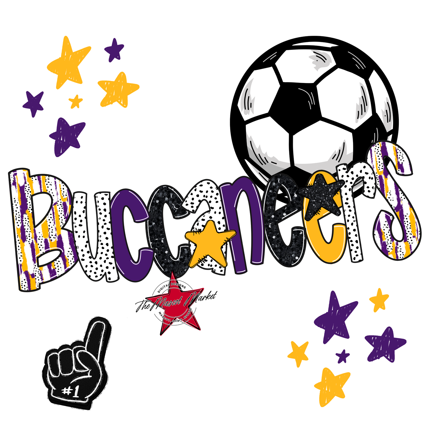 Buccaneers Soccer Scrape-Purple-Yellow
