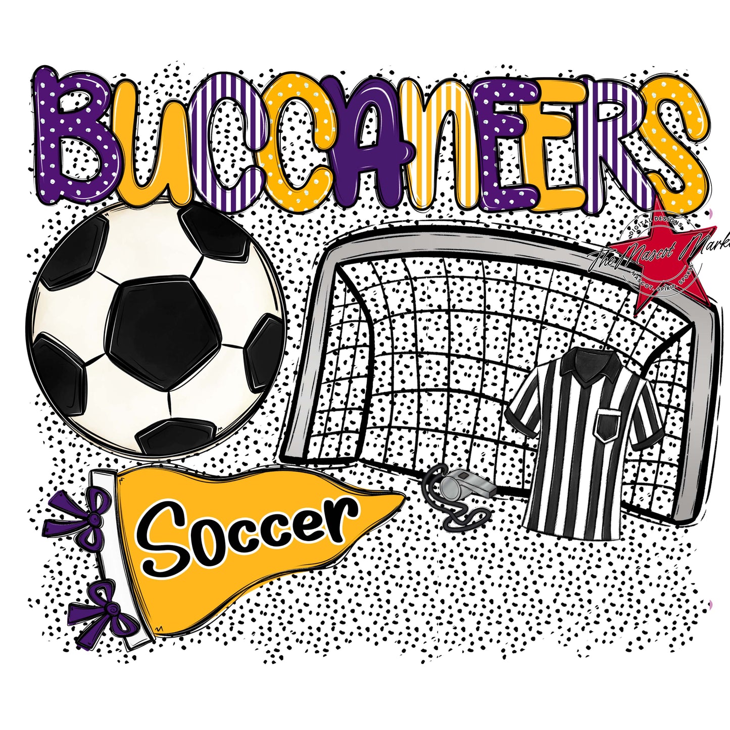 Buccaneers Soccer Spirit-Purple & Yellow