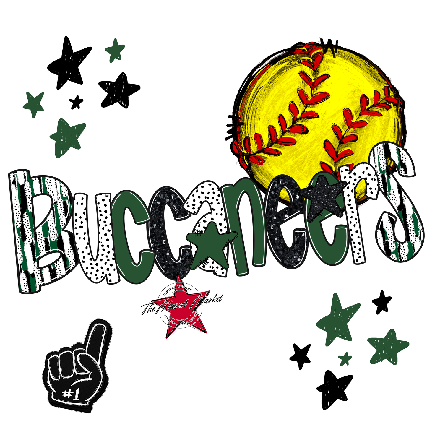 Buccaneers Softball Scrape-Green