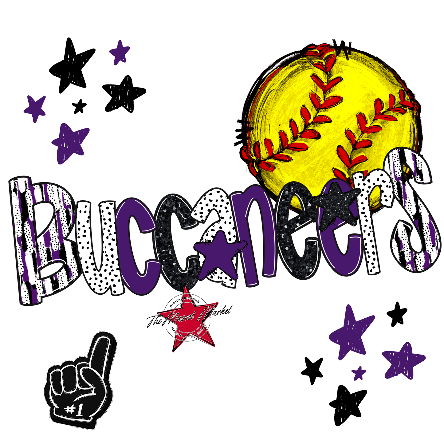 Buccaneers Softball Scrape-Purple