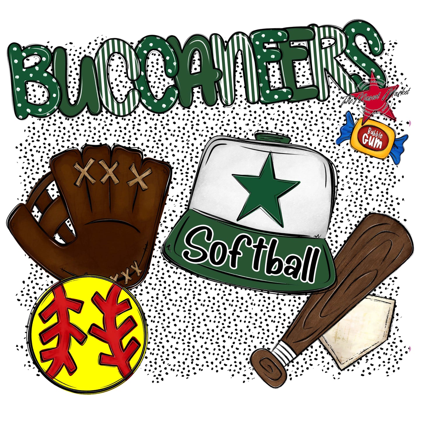 Buccaneers Softball Spirit-Green