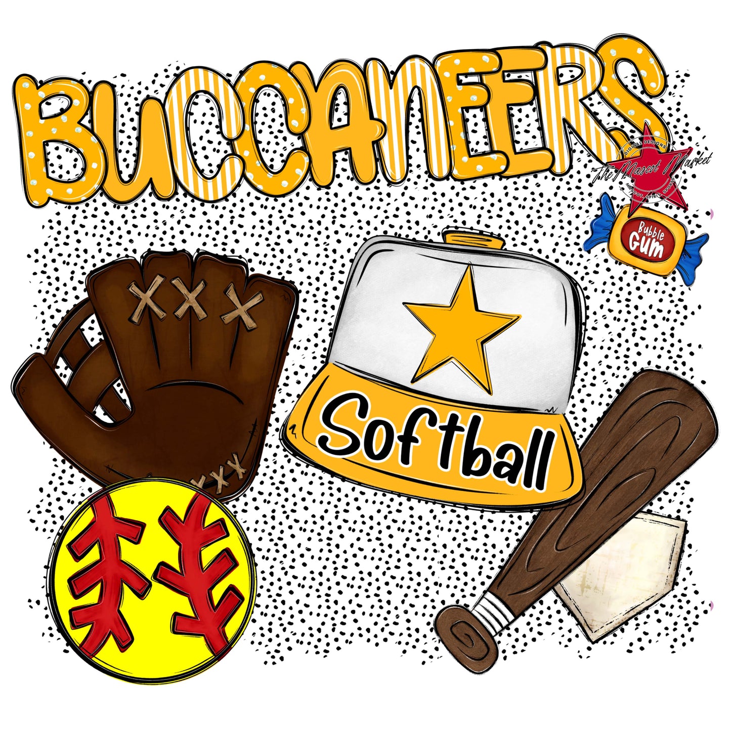 Buccaneers Softball Spirit-Yellow