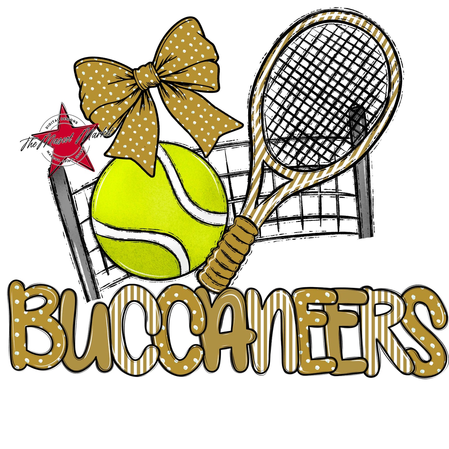 Buccaneers Tennis Spirit Design-Gold