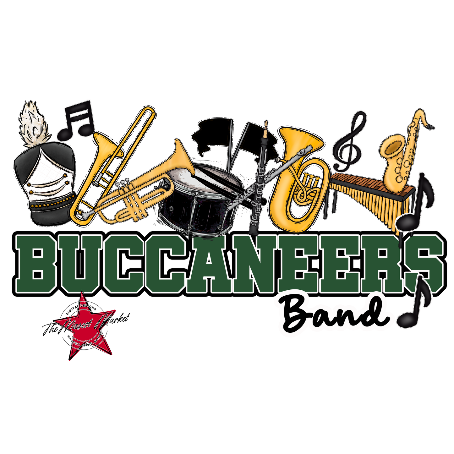 Buccaneers Varsity Band-Green