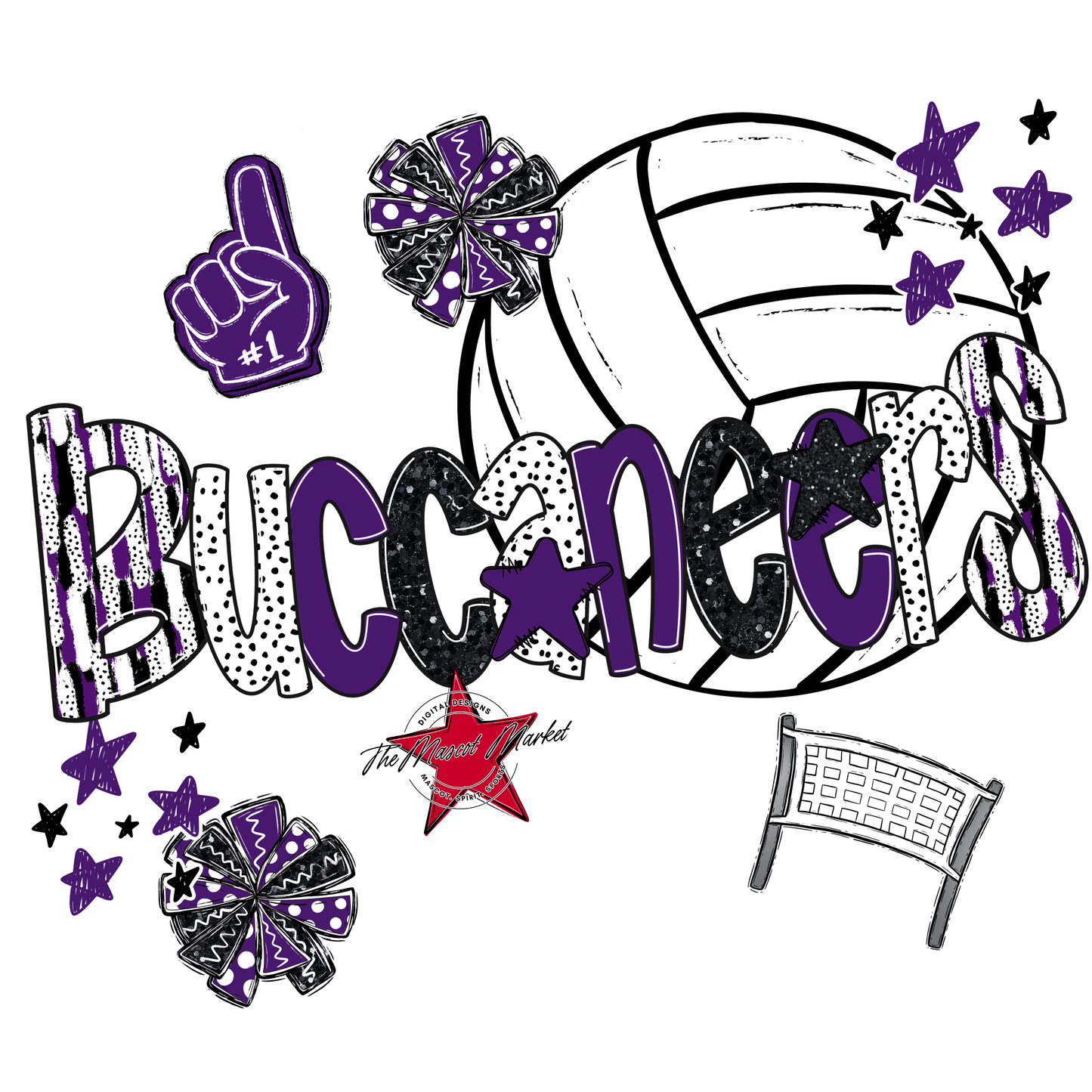 Buccaneers Volleyball Scrape-Purple