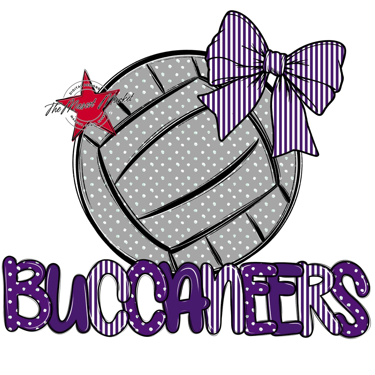 Buccaneers Volleyball Spirit Design-Purple