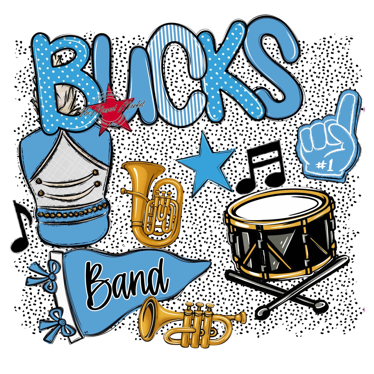 Bucks Band Spirit-Carolina Blue