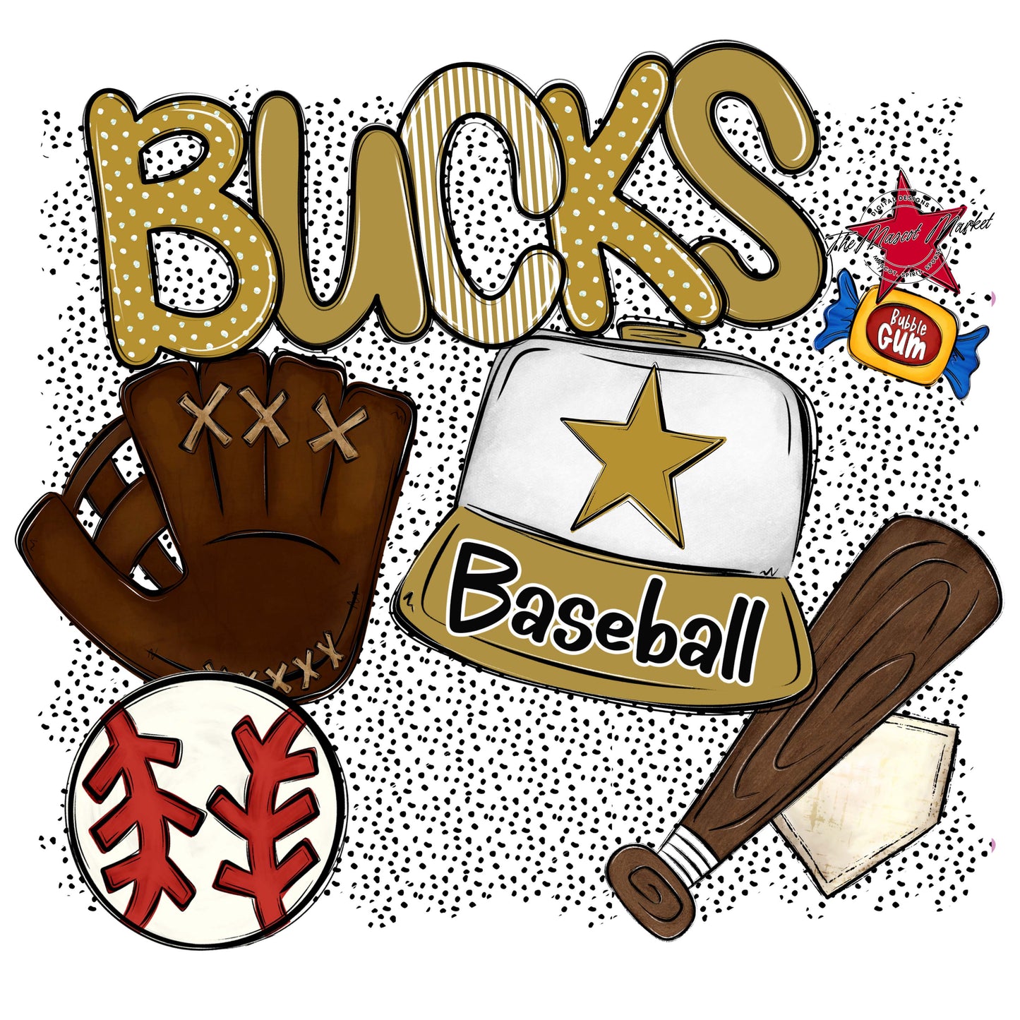 Bucks Baseball Spirit-Gold