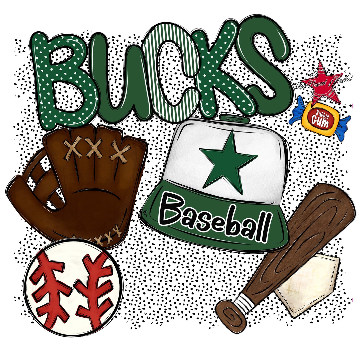 Bucks Baseball Spirit-Green