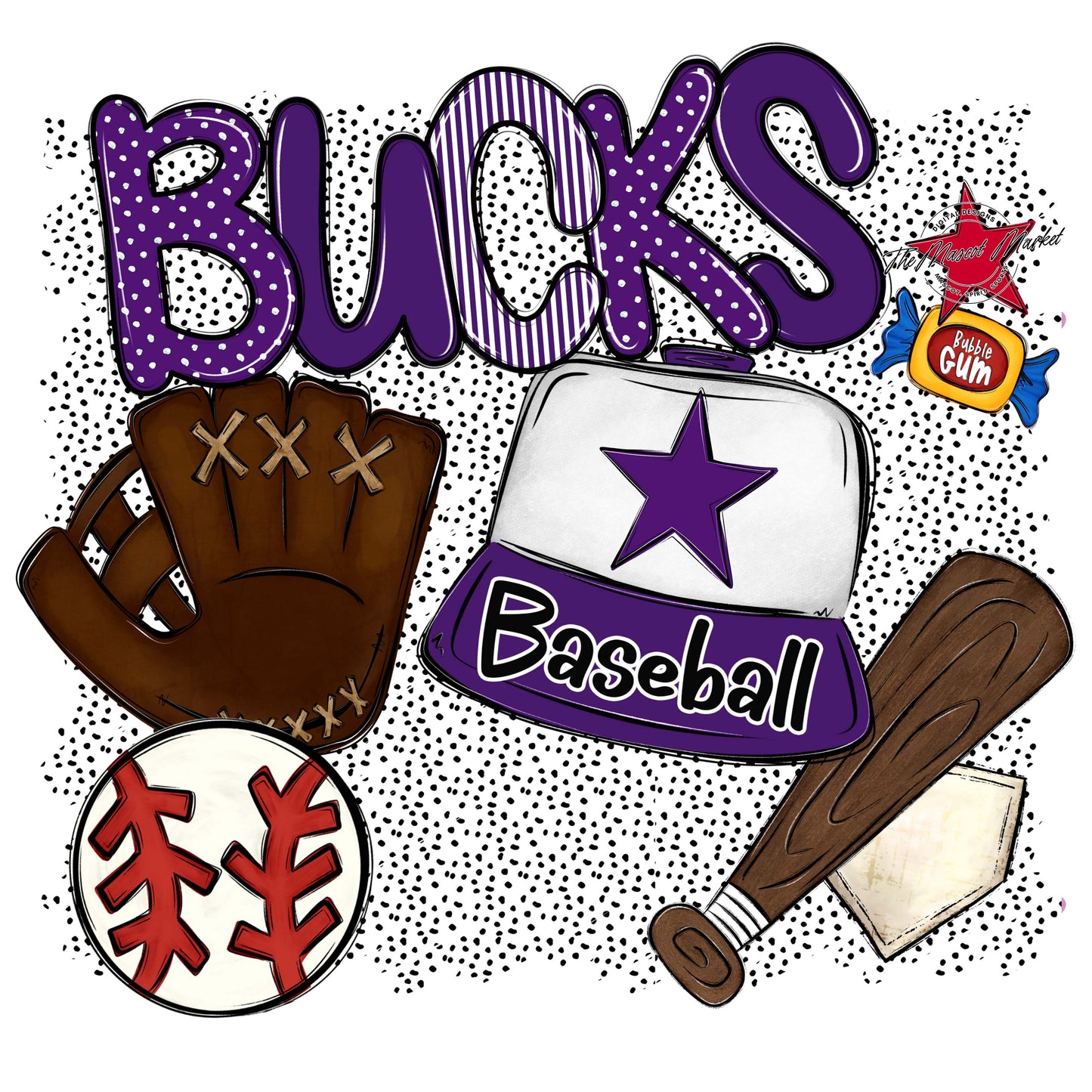 Bucks Baseball Spirit-Purple