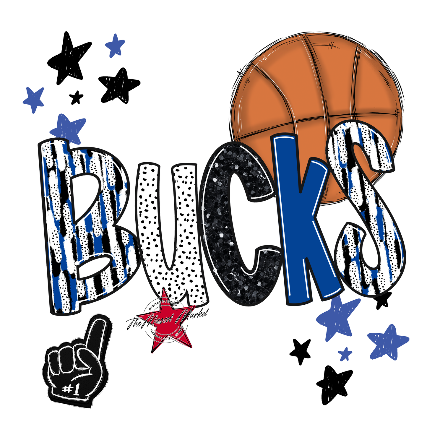 Bucks Basketball Scrape-Off Blue