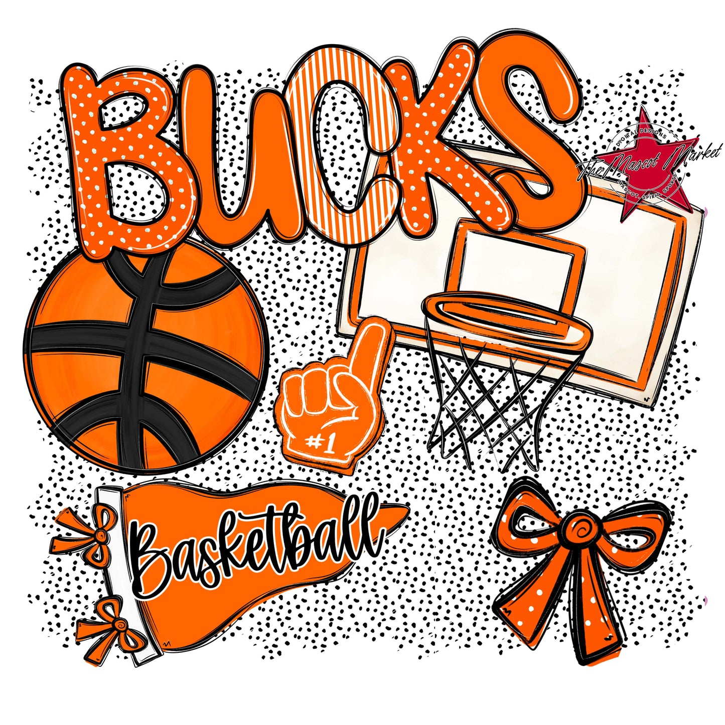 Bucks Basketball Spirit-Orange