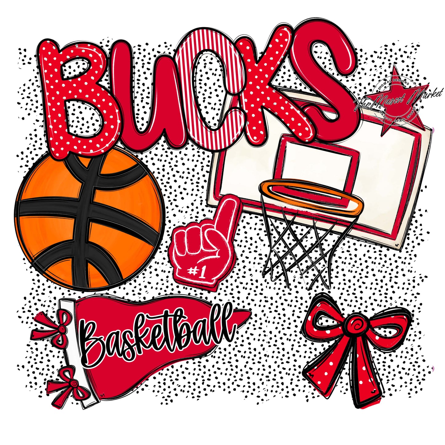 Bucks Basketball Spirit-Red