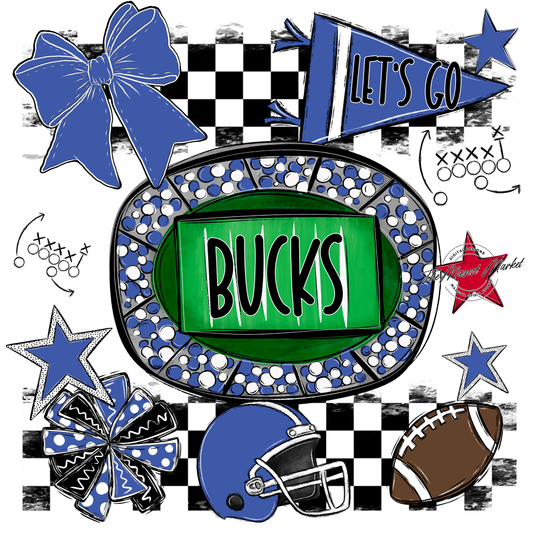 Bucks Checkers Spirit Design-Off Blue