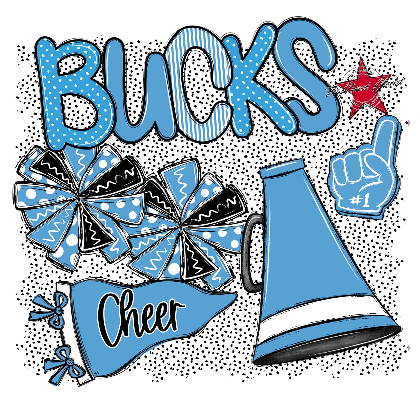 Bucks Cheer Spirit-Carolina Blue